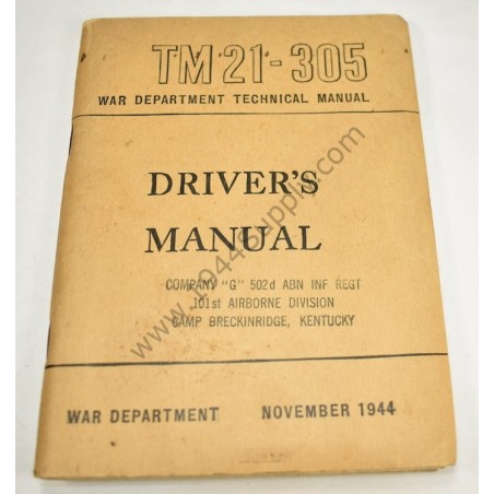 TM 21-305 Driver's manual, 502e PIR