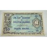 10 Mark currency with written note