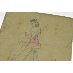 Handkerchief with Pin Up drawing  - 1