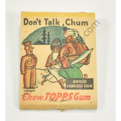 Couverture d'allumettes, Don't Talk, Chum Chew TOPPS Gum  - 1