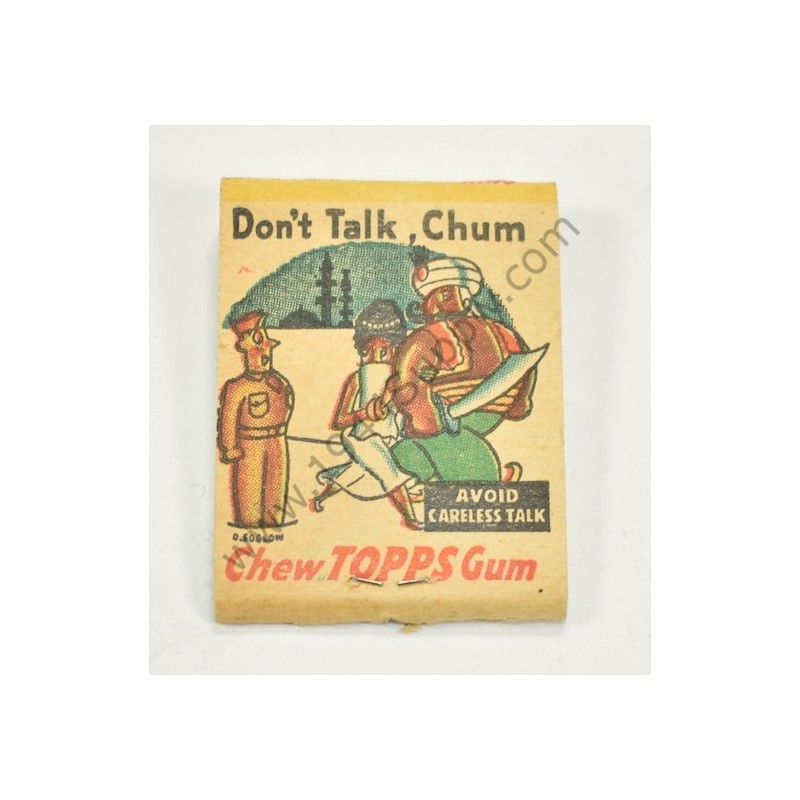 Couverture d'allumettes, Don't Talk, Chum Chew TOPPS Gum  - 1
