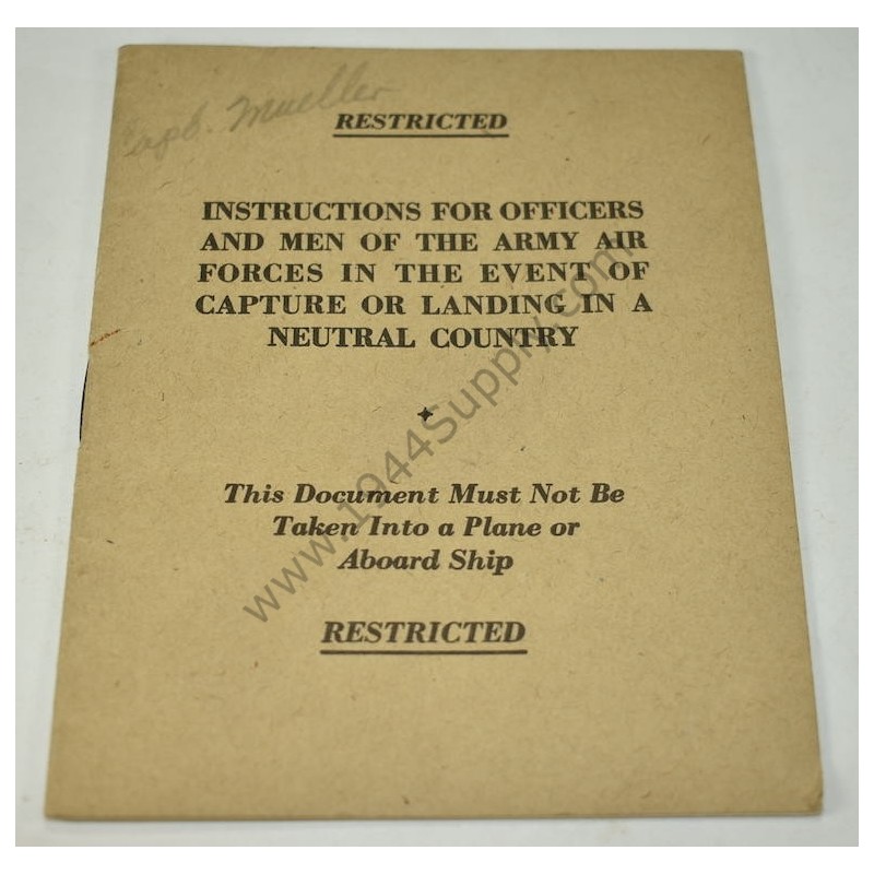 Instructions for Officers and Men of the Army Air Forces