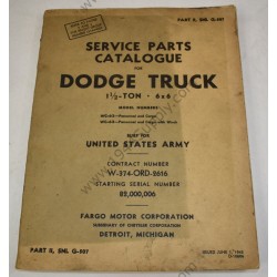 Service Parts Catalogue for Dodge Truck  1½  6 x 6  - 1