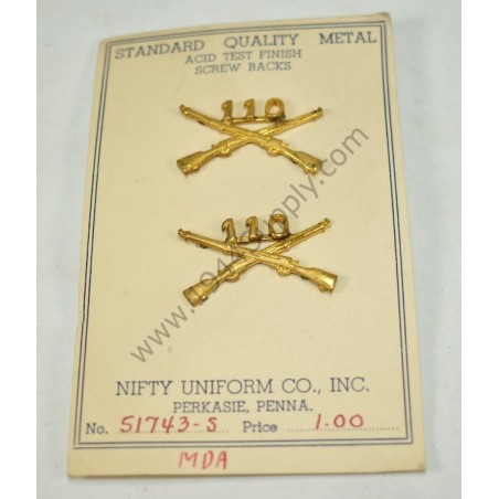 Ensemble d'insignes d'officier du 110e régiment d'infanterie (28e division)