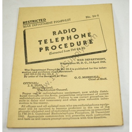 Radio Telephone Procedure card