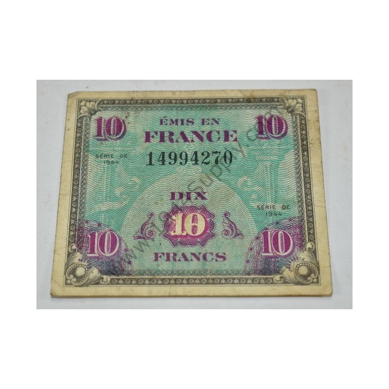 10 Francs invasion currency