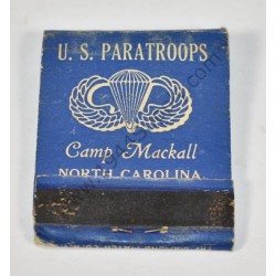 Couverture d'allumettes, US Paratroops Camp Mackall  - 1