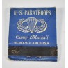 Couverture d'allumettes, US Paratroops Camp Mackall  - 1