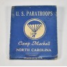 Couverture d'allumettes, US Paratroops Camp Mackall  - 3