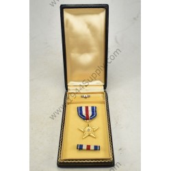 Silver Star medal set in coffin case
