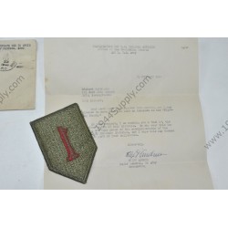 1st Division letter and patch  - 2