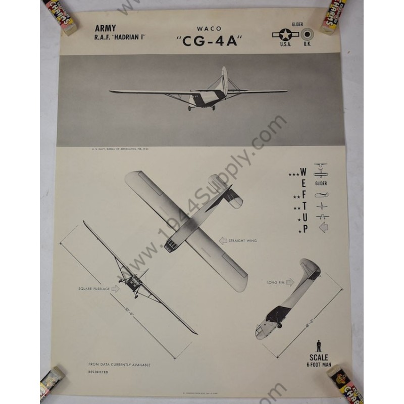 Affiche WACO "CG-4A" Planeur