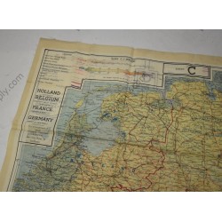 Carte en tissu 43 C/D, Hollande, Belgique, France et Allemagne