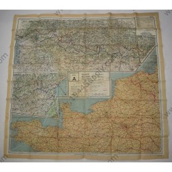 Carte en tissu 43 A/B France, Belgique, France, Hollande et Espagne