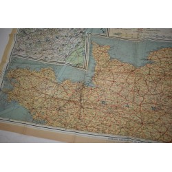 Carte en tissu 43 A/B France, Belgique, France, Hollande et Espagne