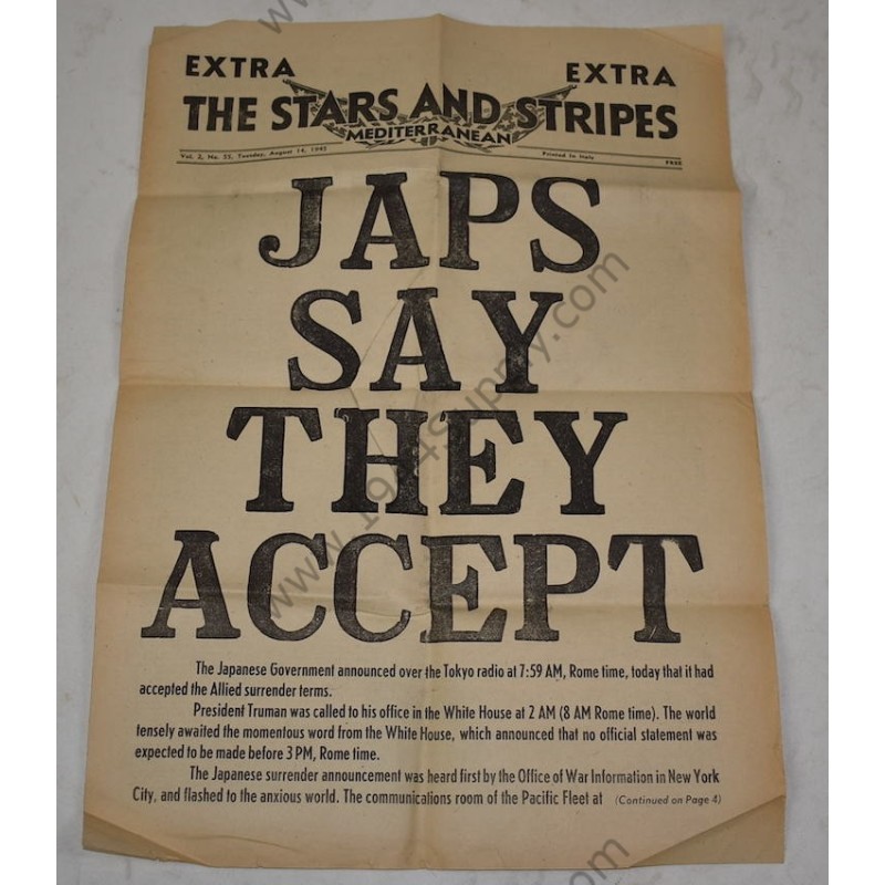 Stars and Stripes newspaper of August 14, 1945