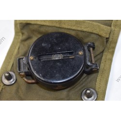 Lensatic compass in pouch