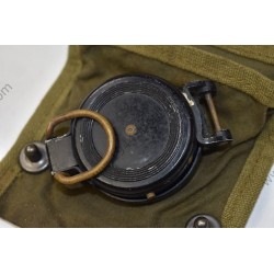 Lensatic compass in pouch