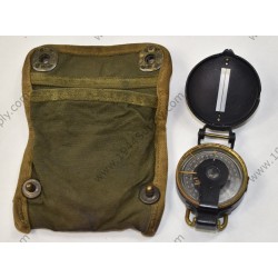 Lensatic compass in pouch