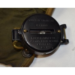 Lensatic compass in pouch