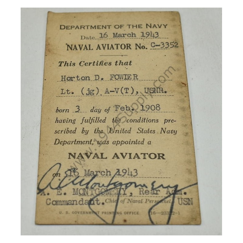 Naval Aviator card