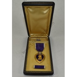 Purple Heart medal set in coffin case