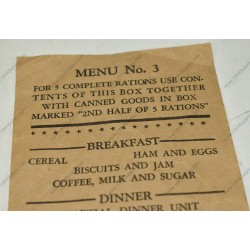 10-in-1 ration, Menu No. 3 leaflet