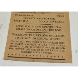 10-in-1 ration, Menu No. 3 leaflet