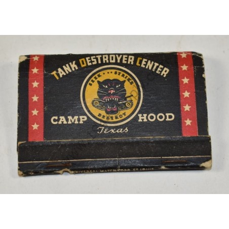 Couverture d'allumettes Tank Destroyer Center Camp Hood.