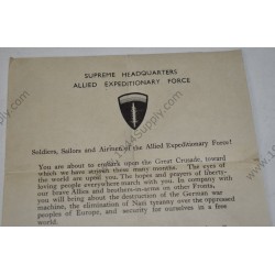 Eisenhower's D Day message, Order of the day