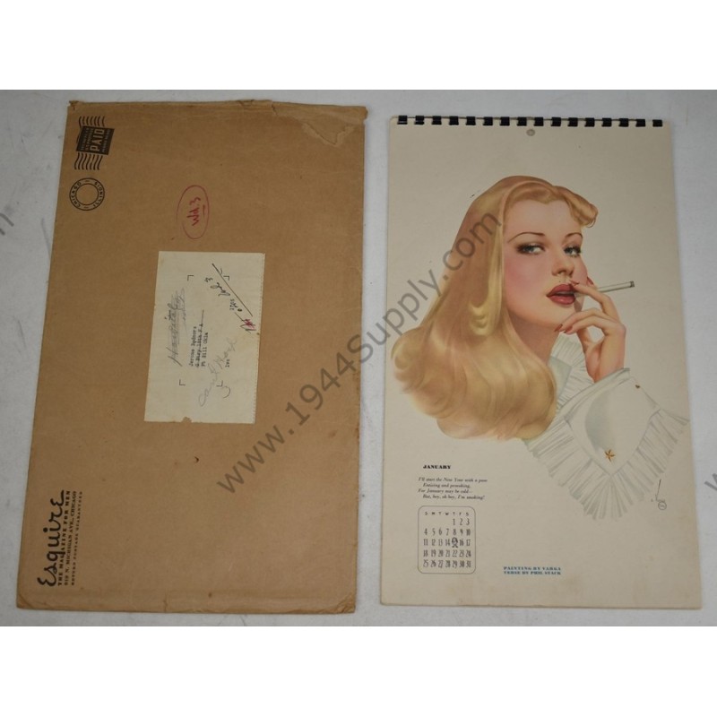 Varga Pin Up Calendar of 1942 & envelope