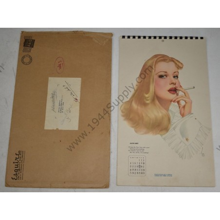 Varga Pin Up Calendar of 1942 & envelope