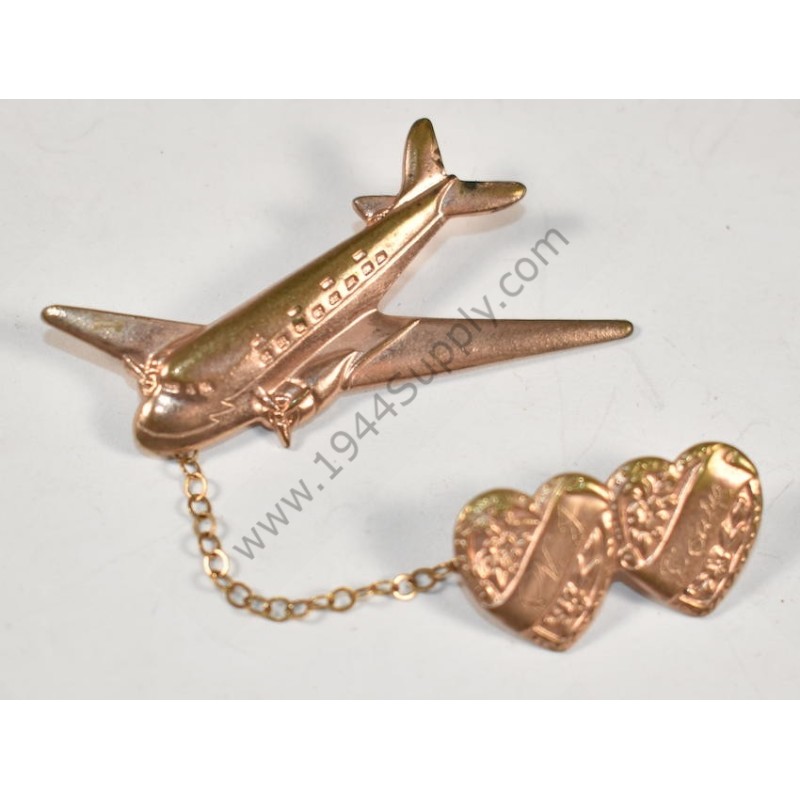 Broche chérie C-47 avec deux coeurs  - 1