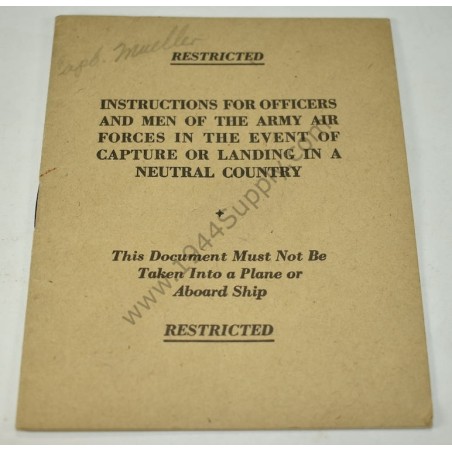 Instructions for Officers and Men of the Army Air Forces