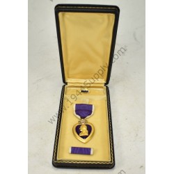 Purple Heart medal set in coffin case