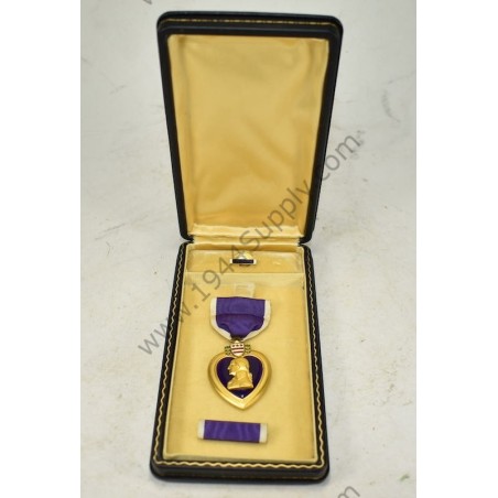 Purple Heart medal set in coffin case