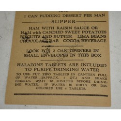 10-in-1 ration, Menu No. 5 leaflet