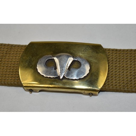 Officer's trousers belt with jump wings on buckle