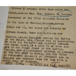 Photo of Maj. Gen. Maxwell D. Taylor in Noville