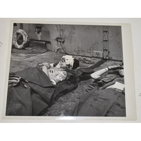 Photo of wounded GI's on ship in Southern France