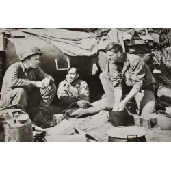 Photo of GI's at Sherman tank in Italy
