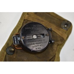 Lensatic compass in pouch