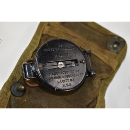 Lensatic compass in pouch