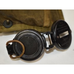 Lensatic compass in pouch