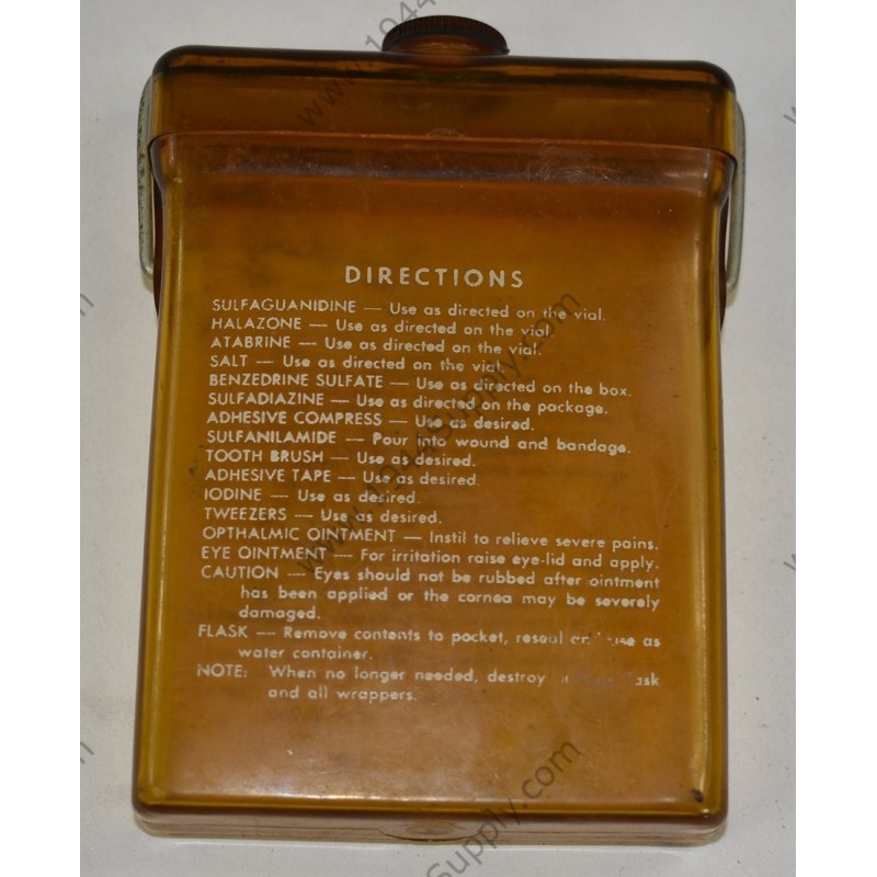 E-17 survival kit flask, medical items