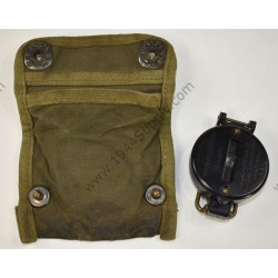 Lensatic compass in pouch