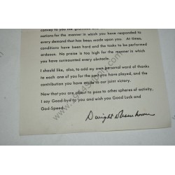Eisenhower's End of War message