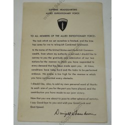 Eisenhower's End of War message