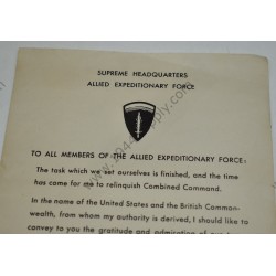 Eisenhower's End of War message