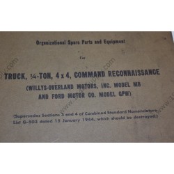 TM 9-803 Ordnance Supply Catalog, Truck ¼ Ton 4 x 4 Command Reconnaissance  - 2